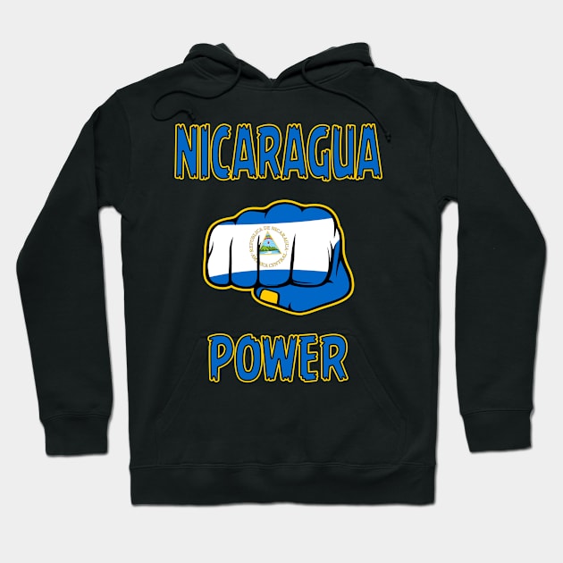 Nicaragua Power, Nicaraguan Fist, Nicaragua Flag, Nicaragua Hoodie by Jakavonis